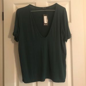 Nasty gal green deep cut v neck